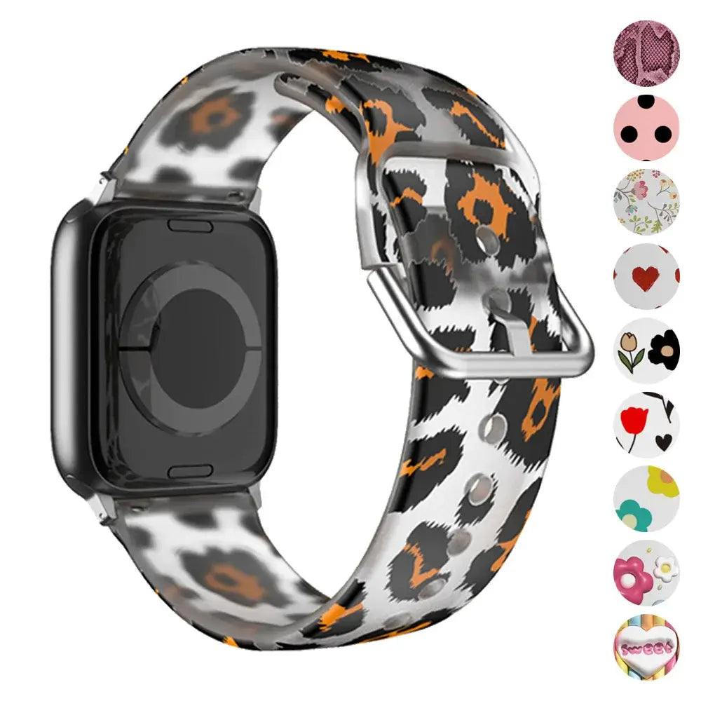 Apple Watch Silicone Strap - Colorful Floral Pattern Band