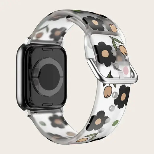 Apple Watch Silicone Strap - Colorful Floral Pattern Band