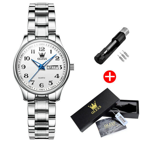 Women's Two Tone Stainless Steel Quartz Watch With Date