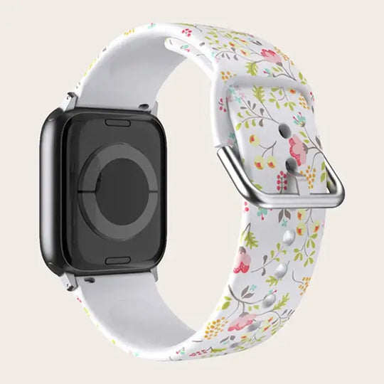 Apple Watch Silicone Strap - Colorful Floral Pattern Band