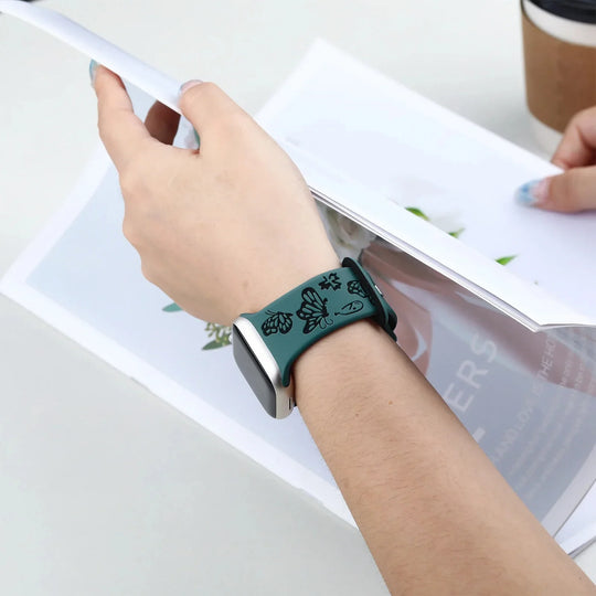 Apple Watch Engraved Silicone Strap - Comfortable Waterproof Band