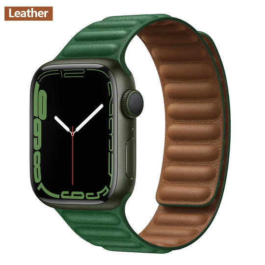 Apple Watch Leather Band - Premium Magnetic Loop Strap