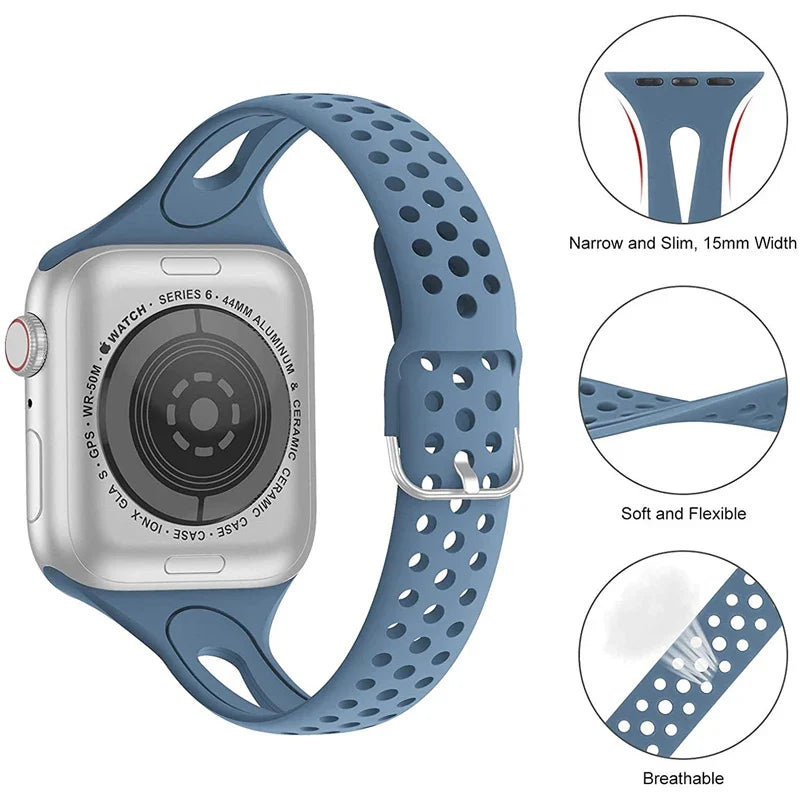 Apple Watch Silicone Strap - Soft Flexible Breathable Band