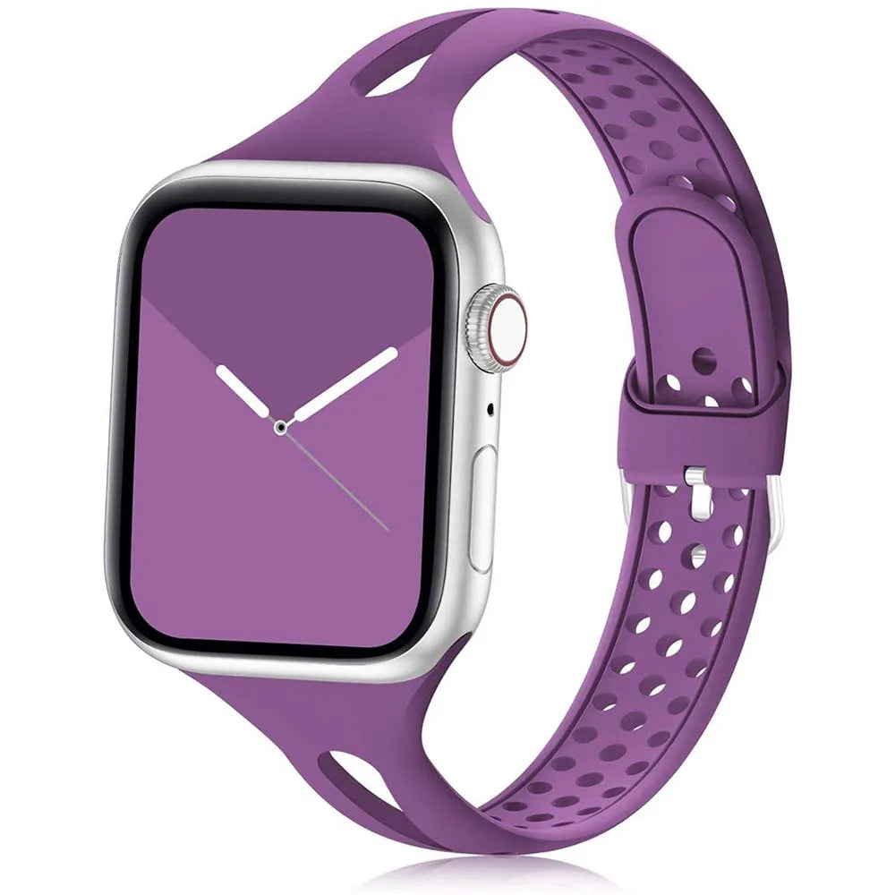 Apple Watch Silicone Strap - Soft Flexible Breathable Band