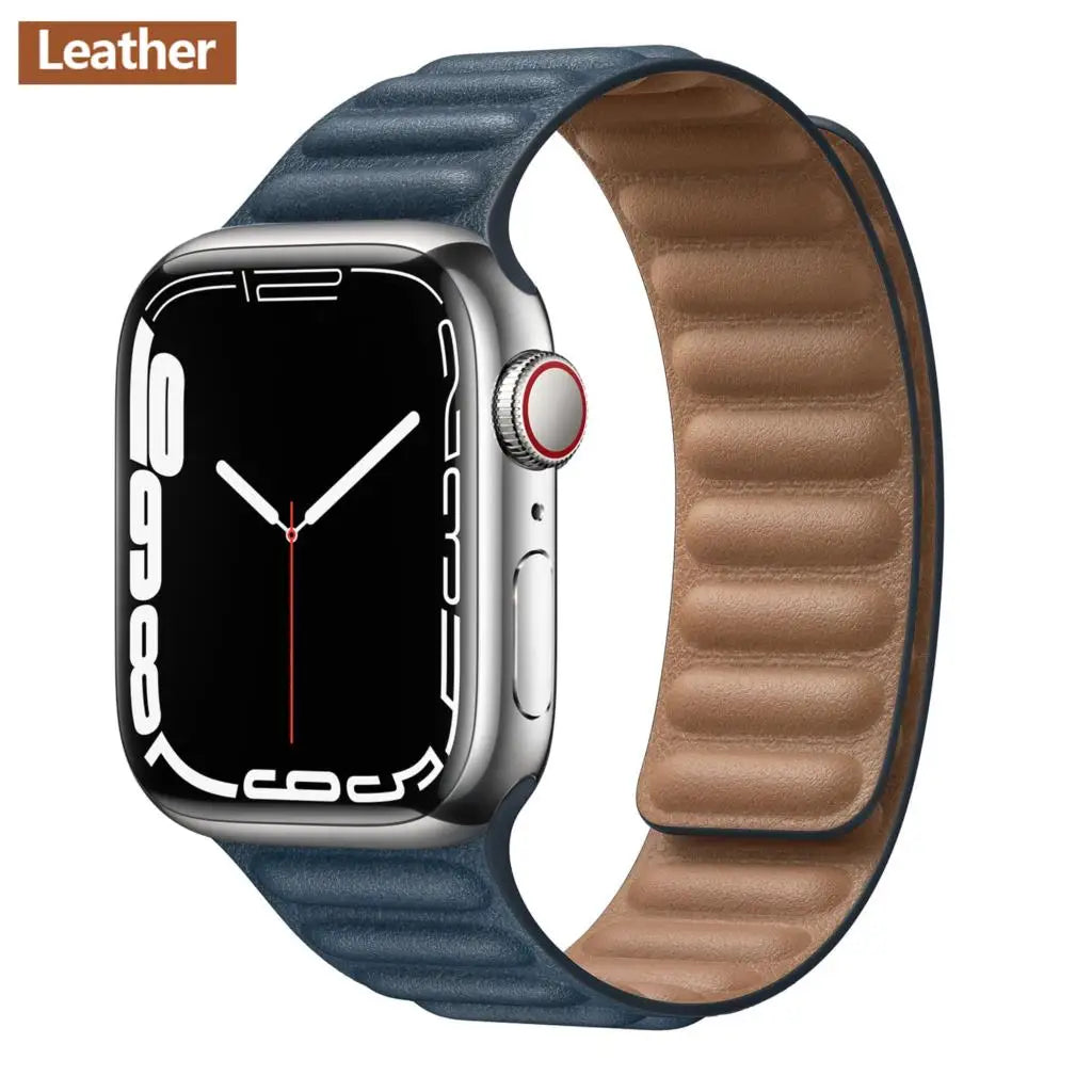 Apple Watch Leather Band - Premium Magnetic Loop Strap
