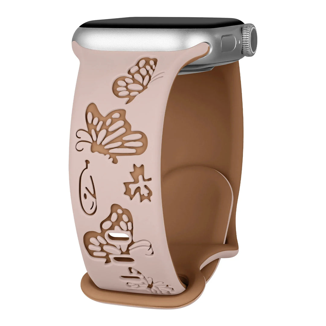 Apple Watch Engraved Silicone Strap - Comfortable Waterproof Band