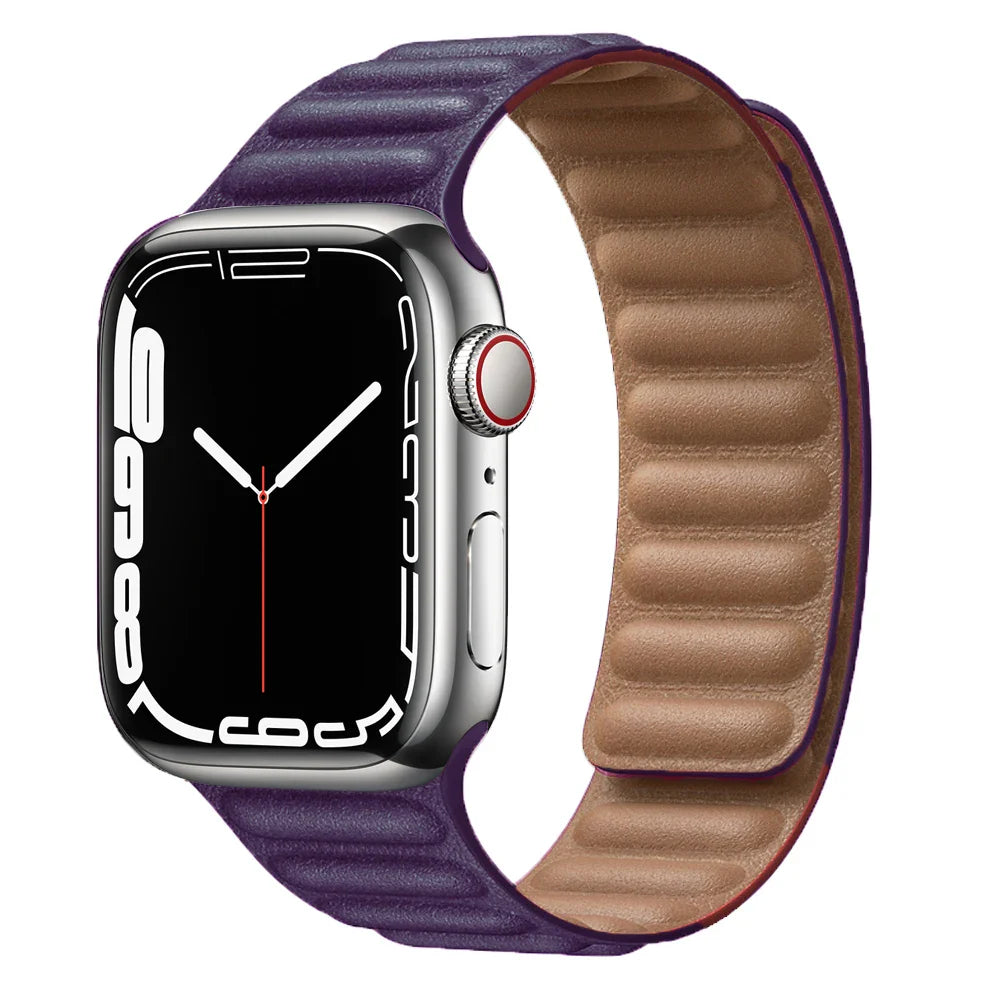 Apple Watch Leather Band - Premium Magnetic Loop Strap