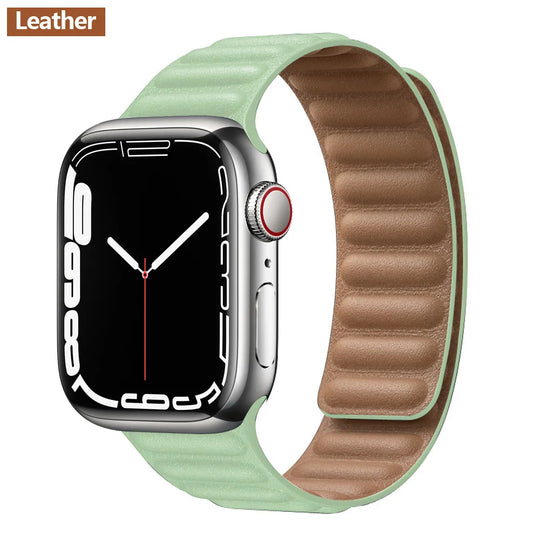Apple Watch Leather Band - Premium Magnetic Loop Strap