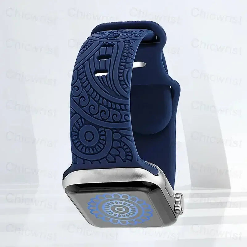 Apple Watch Silicone Strap - Stylish, Engraved Design