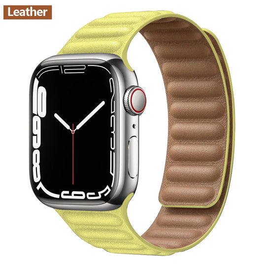Apple Watch Leather Band - Premium Magnetic Loop Strap
