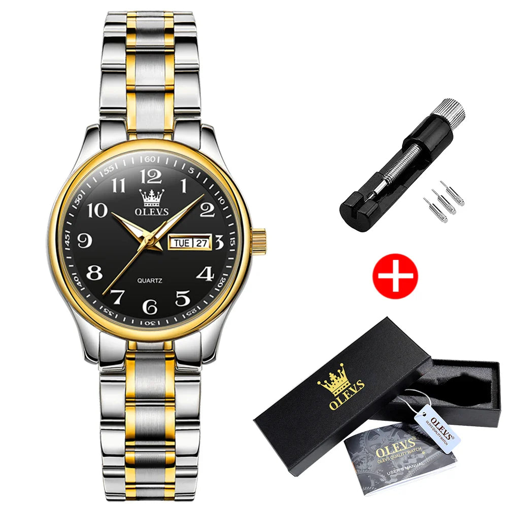 Women's Two Tone Stainless Steel Quartz Watch With Date