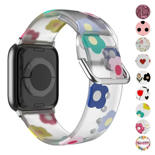 Apple Watch Silicone Strap - Colorful Floral Pattern Band
