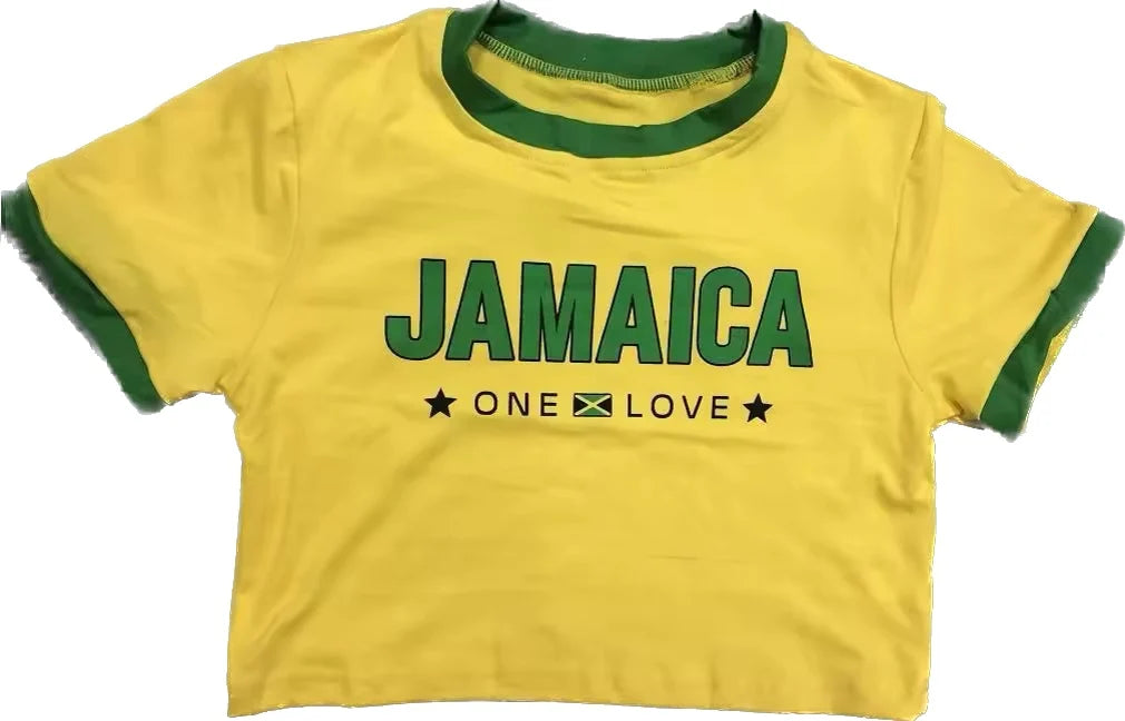 Jamaican swimwear crop top shirt