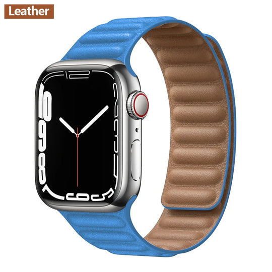 Apple Watch Leather Band - Premium Magnetic Loop Strap