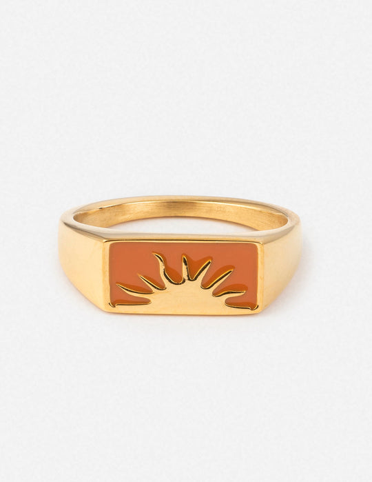 Sunrise Rectangular Signet Ring