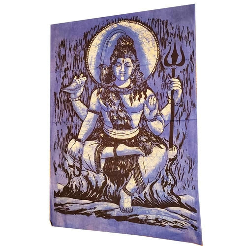 Lord Shiva Cotton Tapestry Wall Hanging 50x35 Meditation