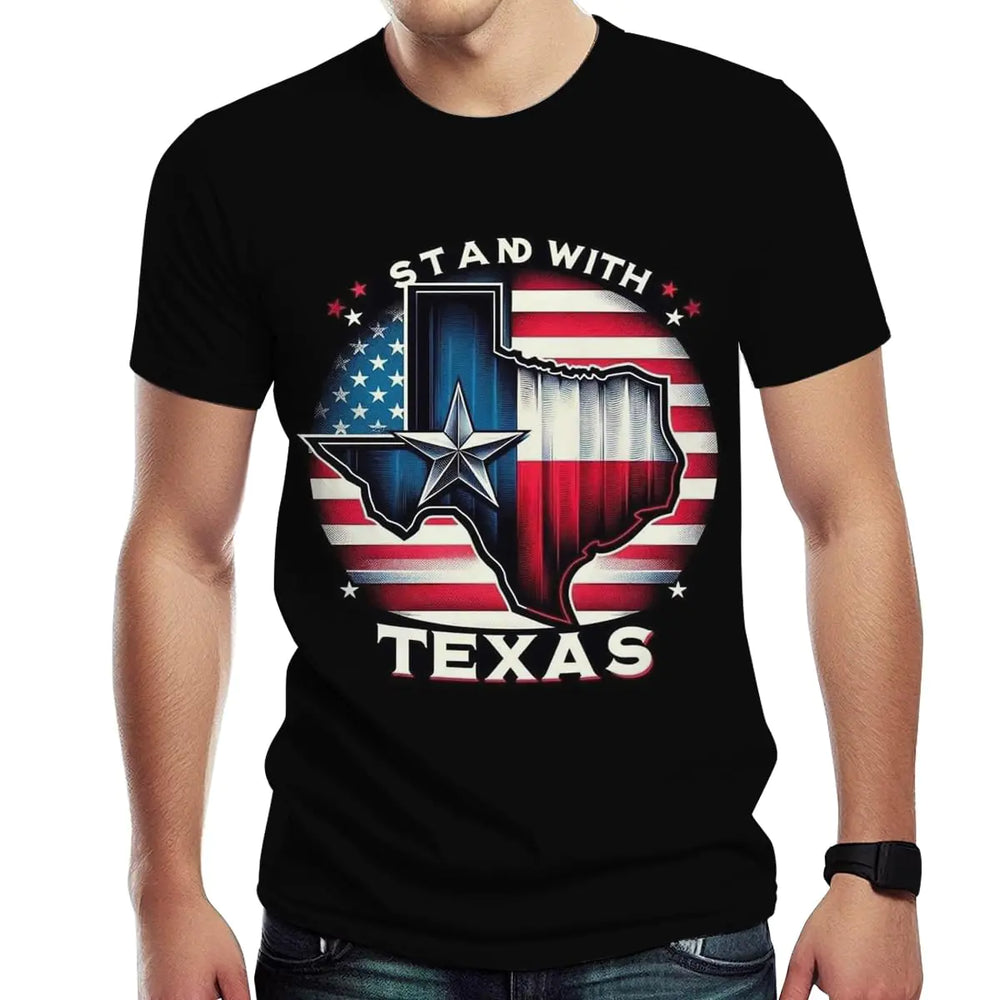 Xissazri Texas Flag Map Tshirt Mens Patriotic Texan Pride T-Shirt-C5-4XL