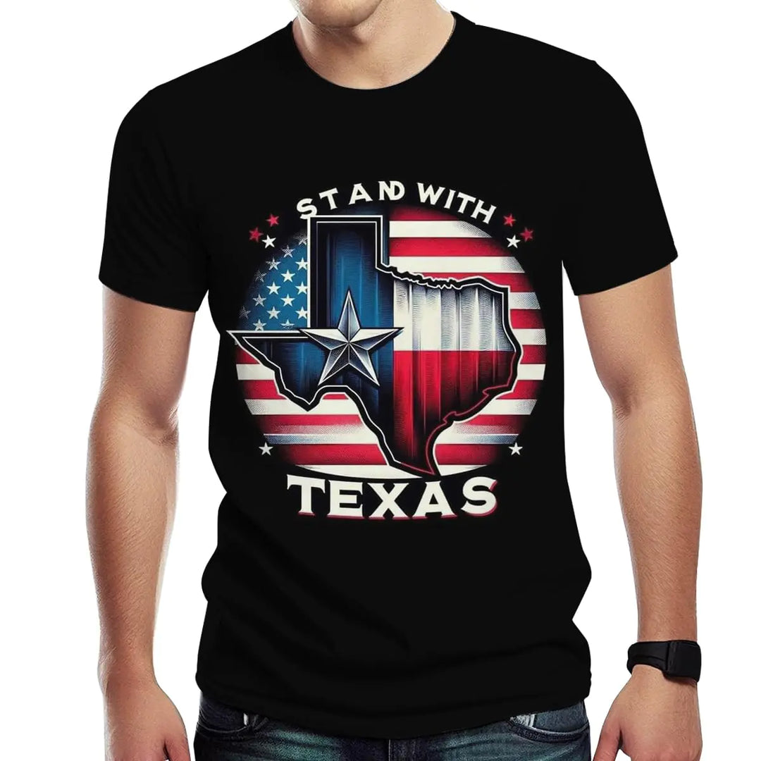 Xissazri Texas Flag Map Tshirt Mens Patriotic Texan Pride T-Shirt-C5-4XL