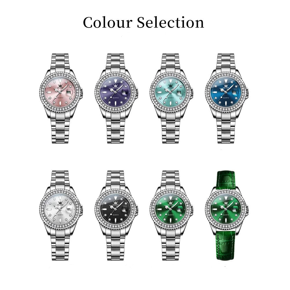 Women's Crystal Bezel 34mm Stainless Watch