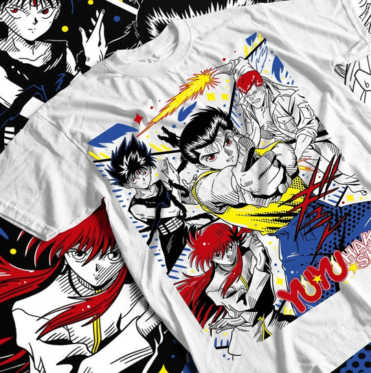 Yu Yu Hakusho T-Shirt,Yusuke,Hiel,Kuwabara and Kurama Anime T-Shirt All Size