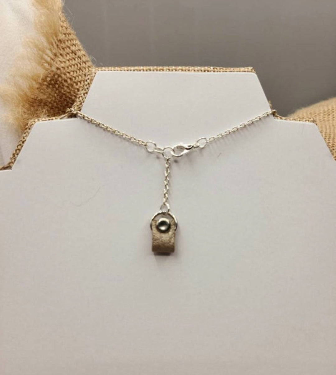 Boho Leather Necklace With Layered Metal Ring Pendant