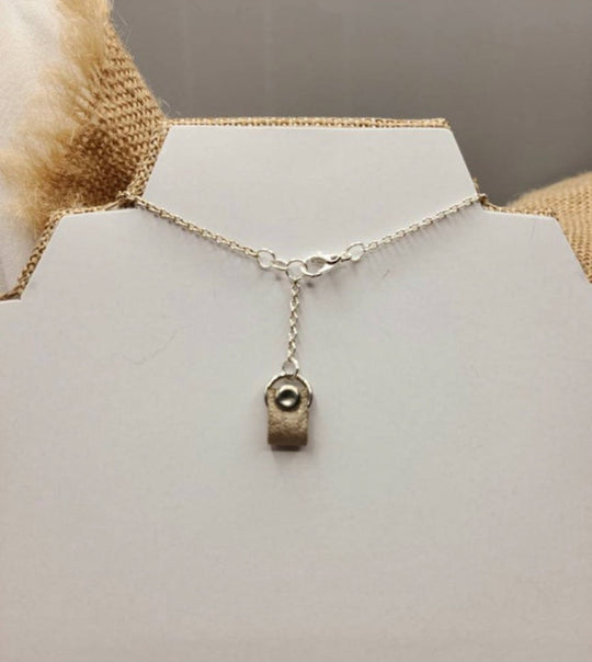 Boho Leather Necklace With Layered Metal Ring Pendant