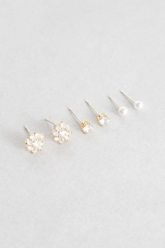 Lorali Pearl Stone Earring Set