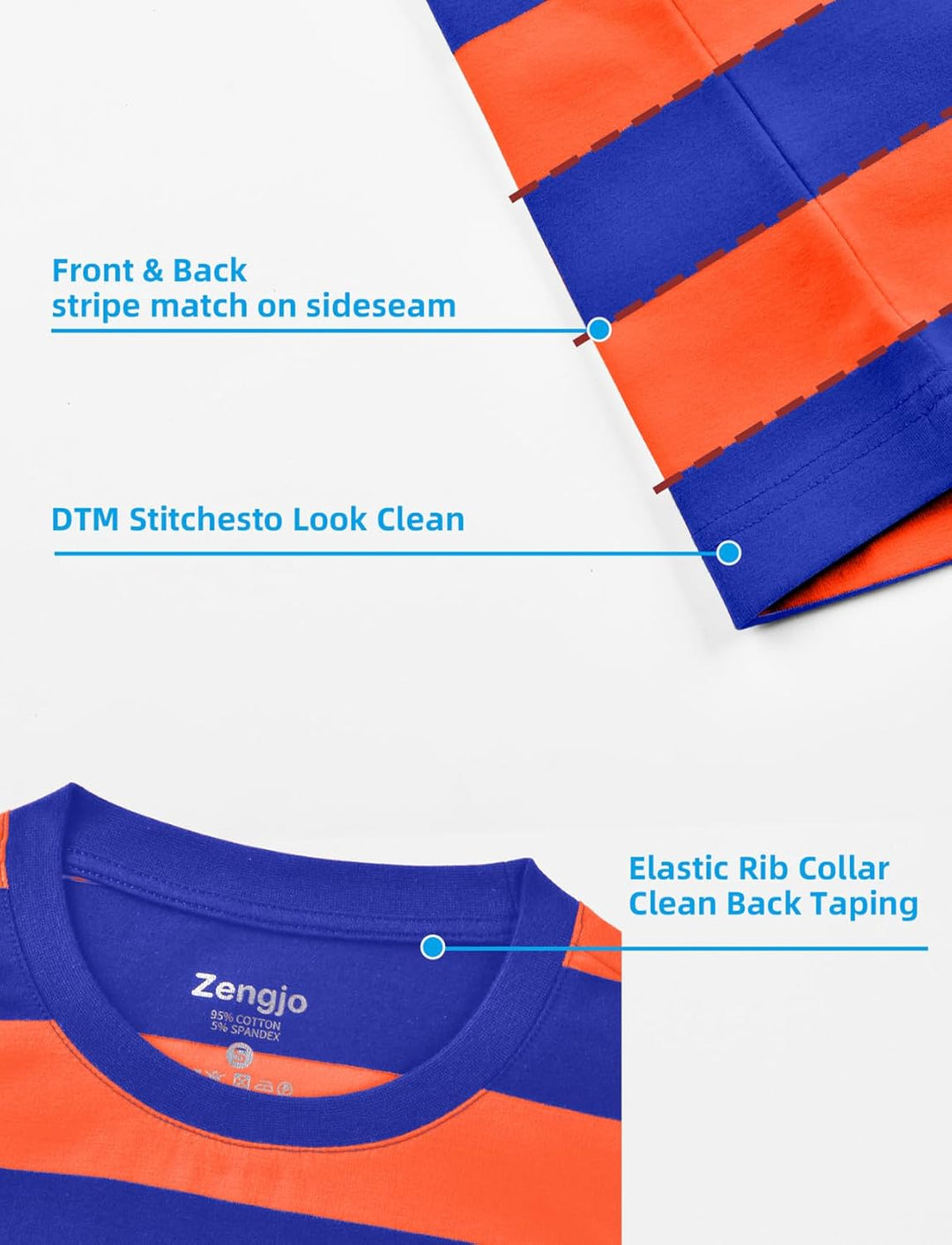 Mens Striped Shirt Short Sleeve T-Shirts