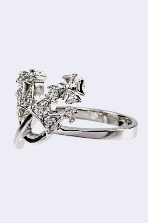 CZ Tiara Ring Sterling Silver Cubic Zirconia Crown Band