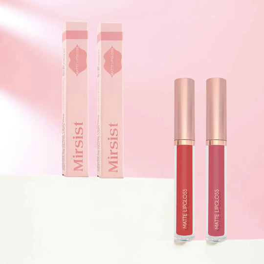 12-Color Matte Lip Gloss in Nude Shades