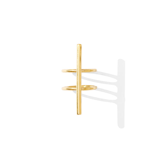 Double Band Bombshell Ring Recycled Brass Bullet Casing Statement Ring