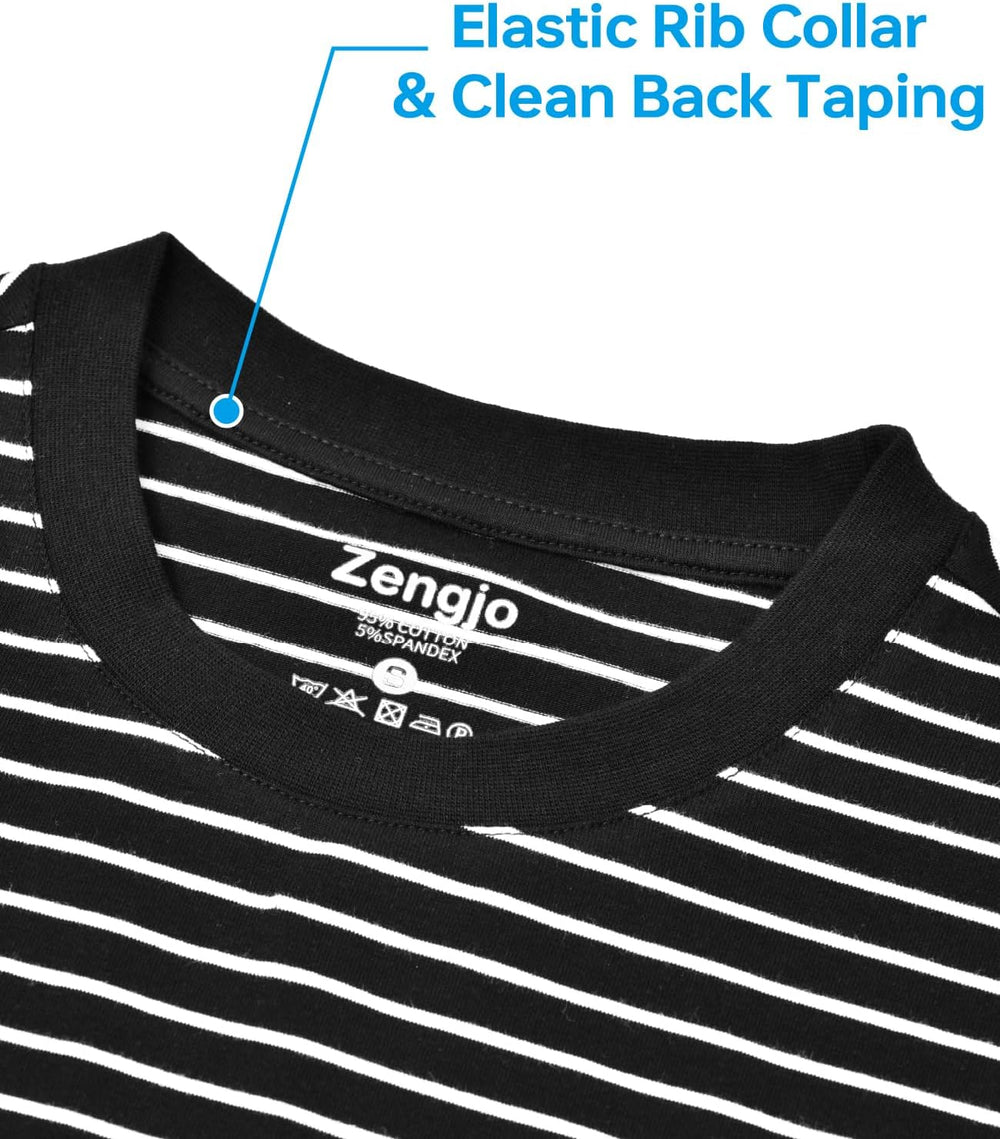 Mens Striped Shirt Short Sleeve T-Shirts