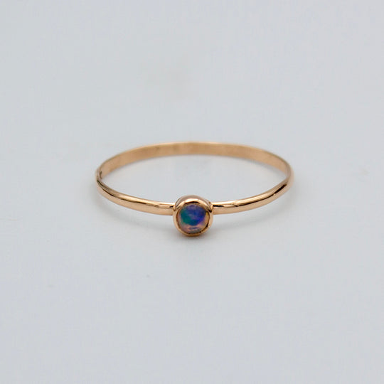 Ethiopian Opal 14K Gold Filled Minimal Stacking Ring