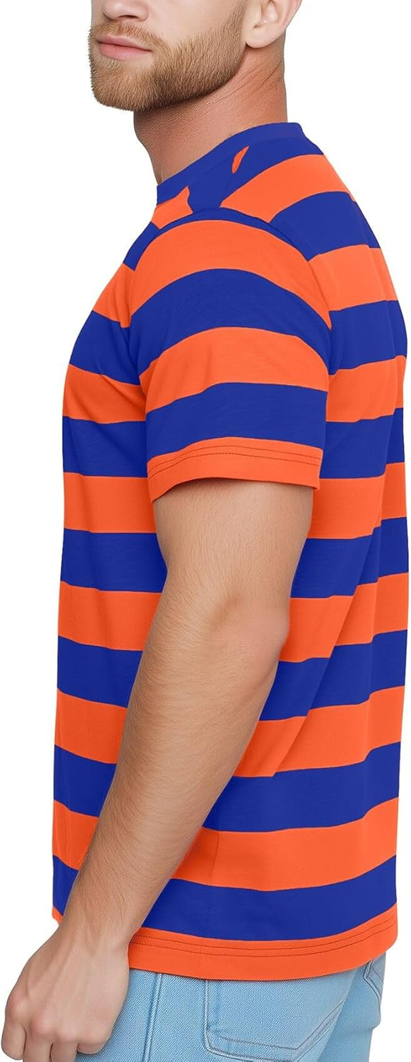Mens Striped Shirt Short Sleeve T-Shirts