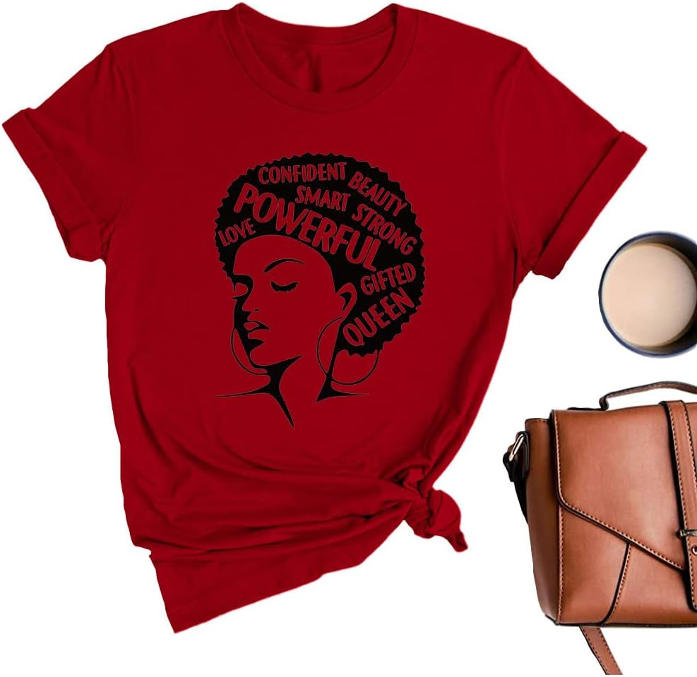 Women'S Tops Cute Graphic Print Summer Causal Cotton round Neck Short Sleeve Blouses T Shirt(02-Red,Large)