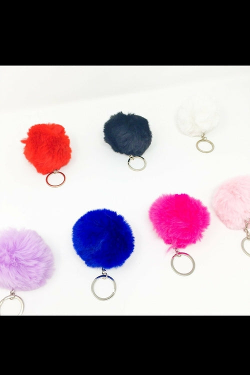 Fuzzy Pom Pom Keychain Plush Ball Bag Charm Soft Accessory