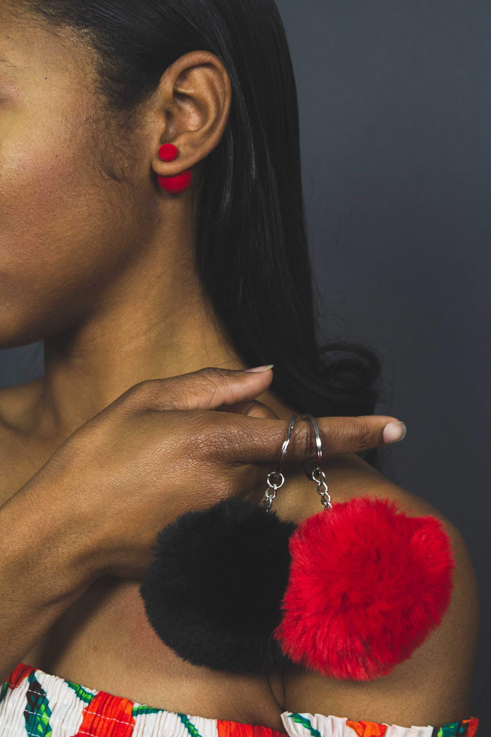 Fuzzy Pom Pom Keychain Plush Ball Bag Charm Soft Accessory