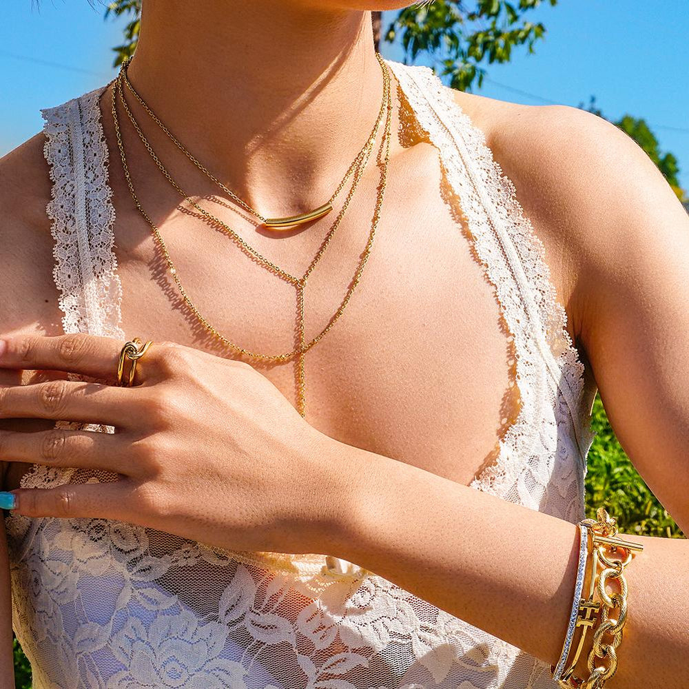 Gold Love Knot Ring For Women Adjustable Minimalist Band