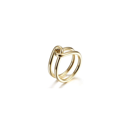 Gold Love Knot Ring For Women Adjustable Minimalist Band