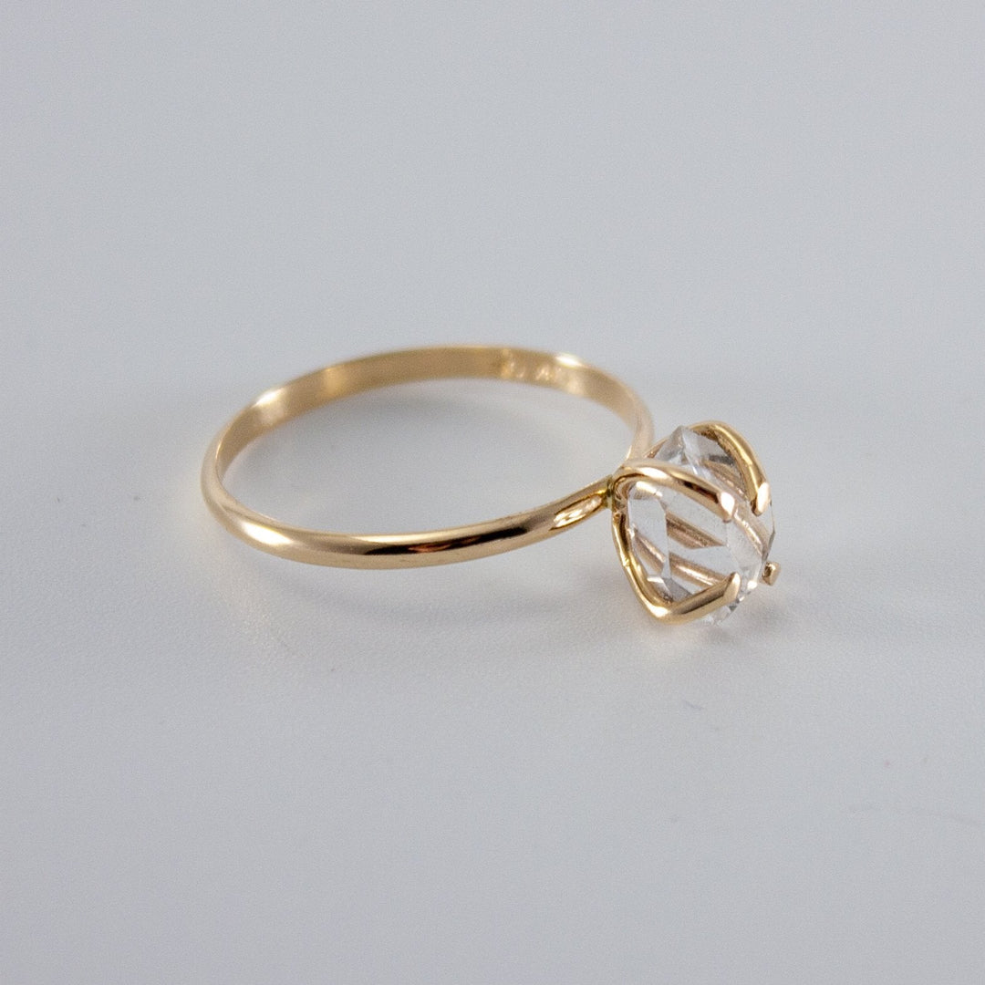 Herkimer Diamond 14K Gold Filled Solitaire Ring Minimalist