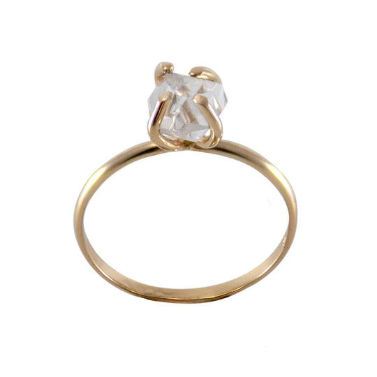 Herkimer Diamond 14K Gold Filled Solitaire Ring Minimalist