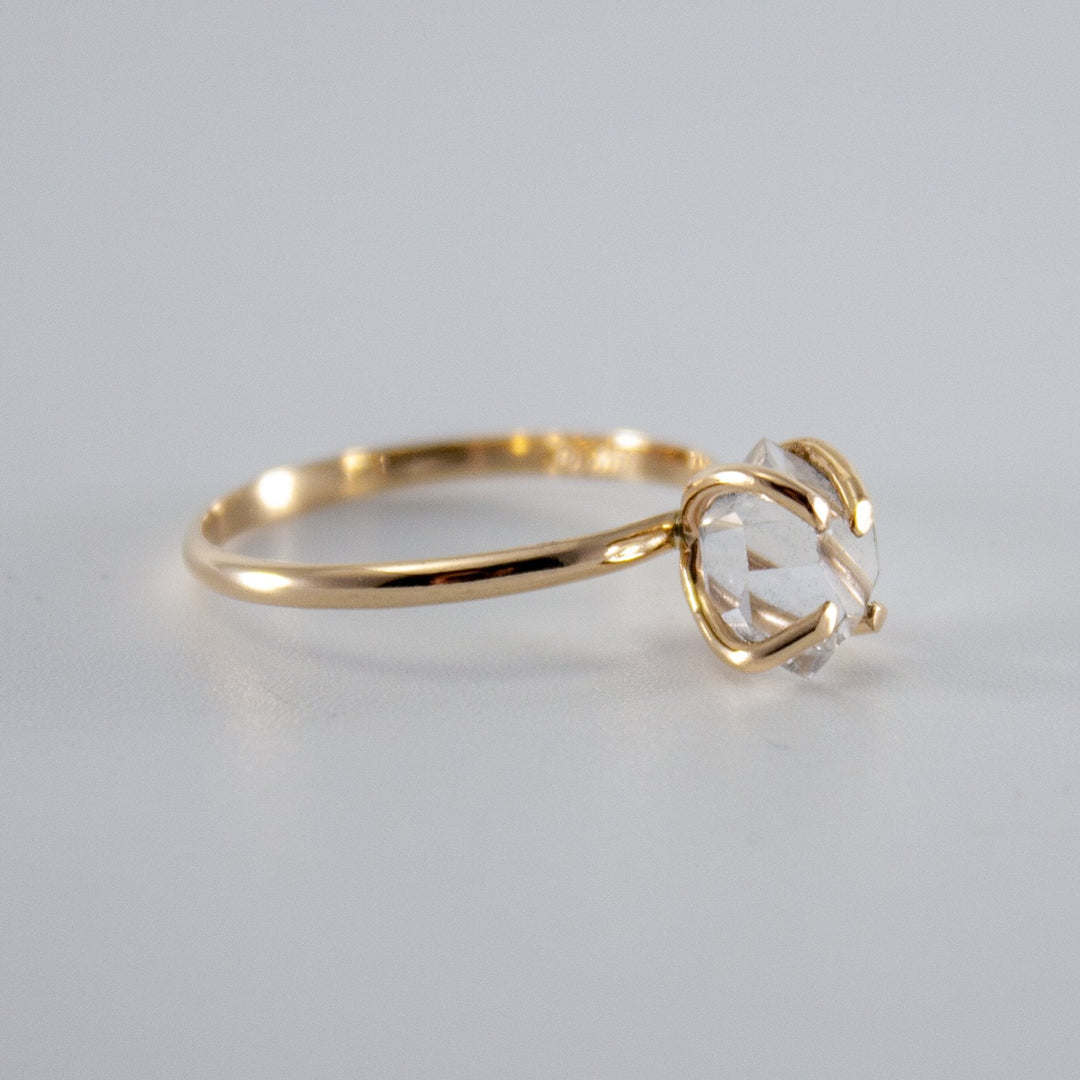 Herkimer Diamond 14K Gold Filled Solitaire Ring Minimalist