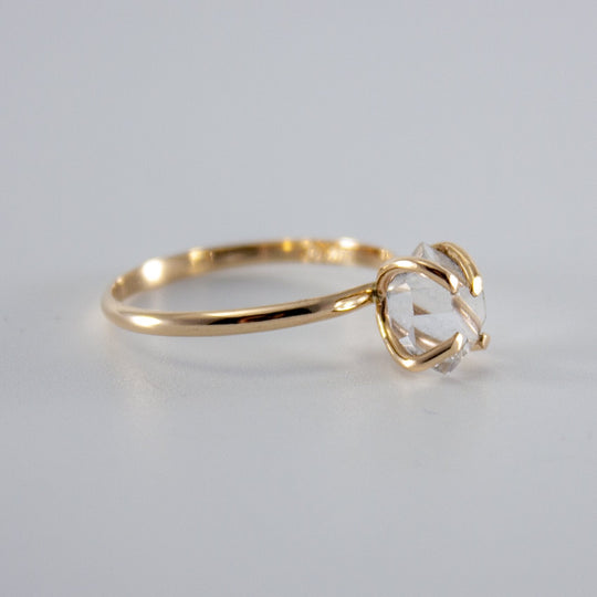 Herkimer Diamond 14K Gold Filled Solitaire Ring Minimalist