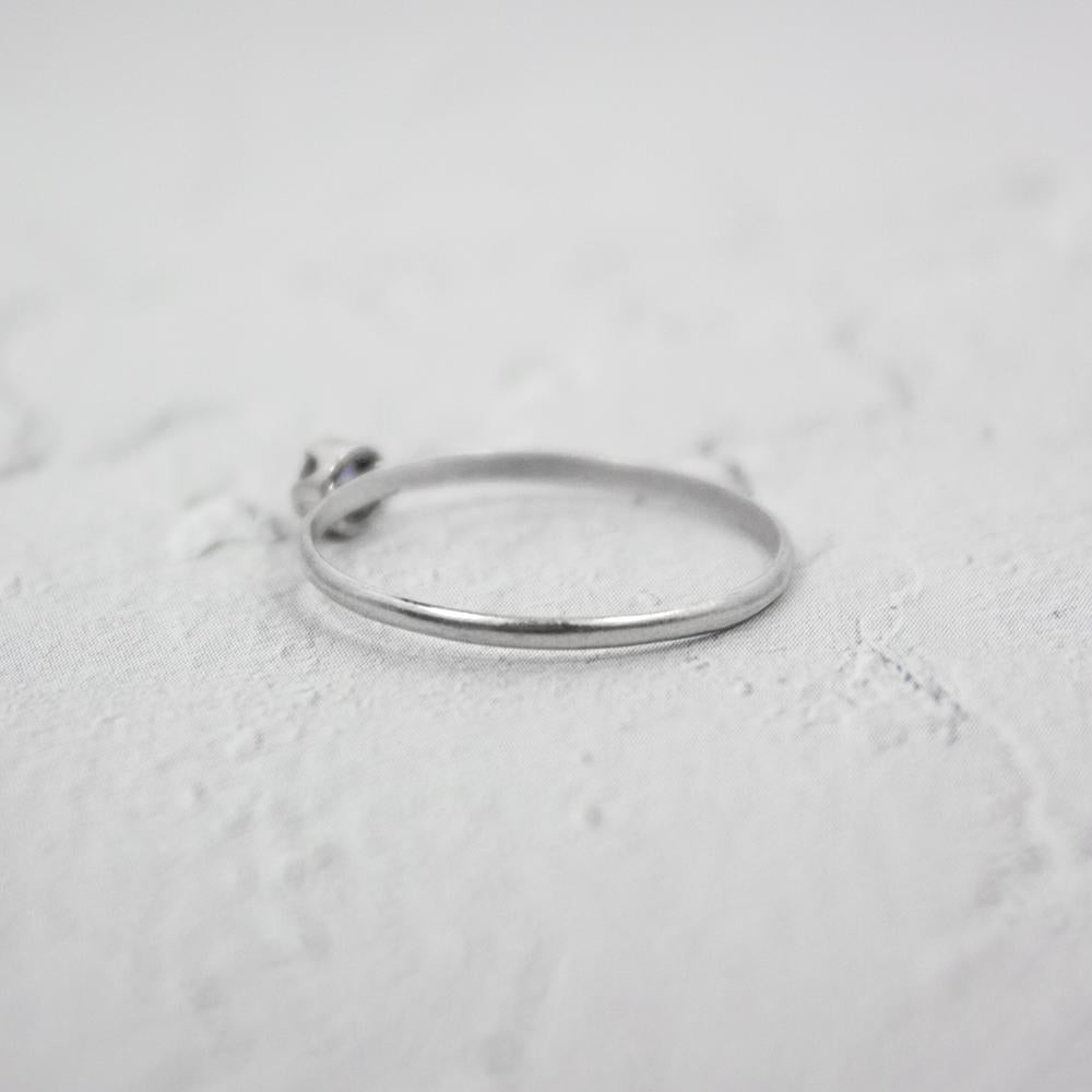 Iolite Sterling Silver Ring Delicate Minimalist Band