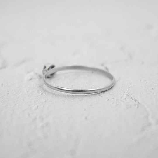 Iolite Sterling Silver Ring Delicate Minimalist Band