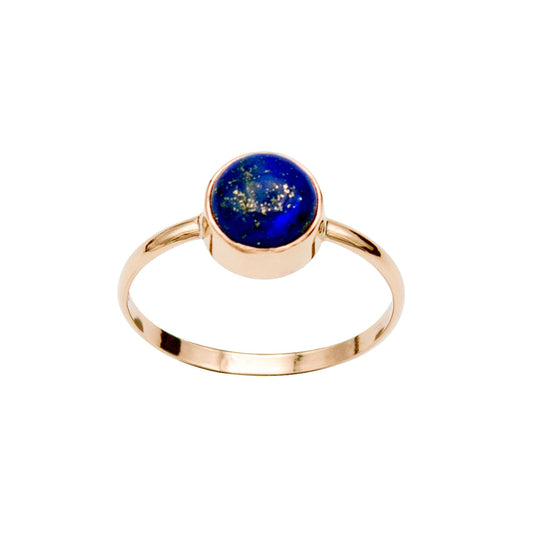 Lapis Lazuli 14K Gold Filled Stacking Ring Deep Blue