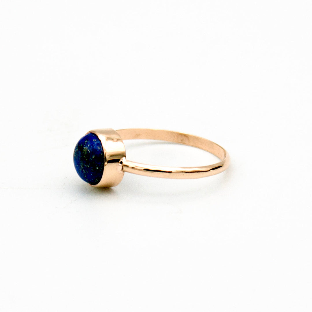 Lapis Lazuli 14K Gold Filled Stacking Ring Deep Blue