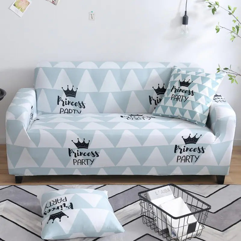 Floral Sofa Cushion Cover and Sofa Protector Set