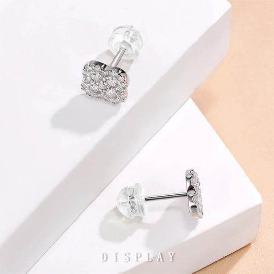 Moissanite Four-Leaf Clover Stud Earrings S925 Sterling Silver Women Gift