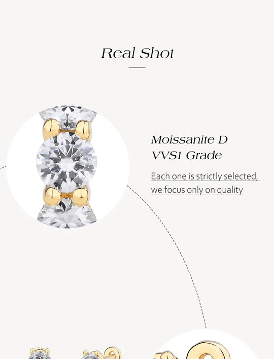 Moissanite Three-Stone Hoop Earrings 1.8 CTW Round Cut 925 Sterling Silver